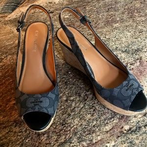 Coach sling back cork heels